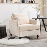 COOLMORE Wood Frame Armchair, Modern Accent Chair Lounge Chair for Living Room,Tufted Club Chair, W395P151902