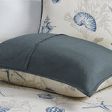 7 Piece Cotton Sateen Comforter Set Blue Queen B03597030