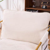 2 Chairs in 1 Box, Upholstered Hanging Armchair with Arm PocketsMetal frame, gold-plated W1901P147316