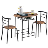 Fire Wood PVC Black Paint Breakfast Table for Couples with Curved Back 37100463