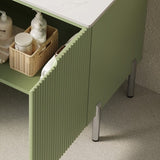 TURIO 30" Freestanding Cabinet without Basin, with Carrara White Counter Top and 2 Doors, Green W2615P293843