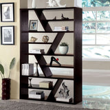 ZUN Gorgeous Contemporary Espresso Finish 1pc Display Shelf Solid wood Storage Books Zig-Zag Shelf B011P200244