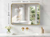 Anti-Fog Bathroom Wall Mirror 36" x 36" Shatterproof Vanity Mirror with Rectangular Metal Frame, 78262840