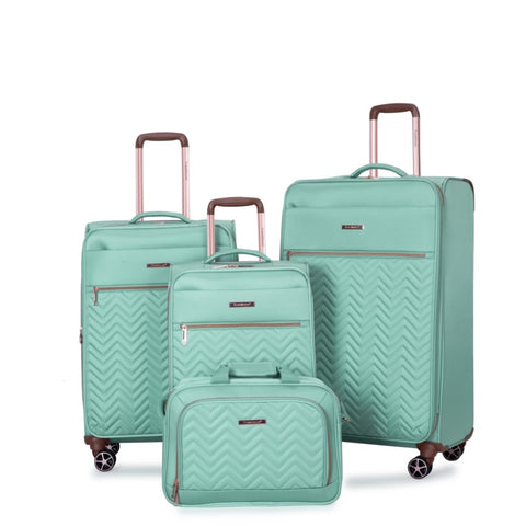 ZUN 4-Piece Set ,Softshell Suitcase Spinner Wheels Terylene Sets Carry On Suitcase W284P154707