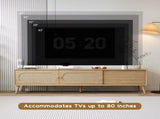 Boho TV Stand for TVs up to 80'' , Modern Farmhouse Media Console, Entertainment Center with Solid N710P222775P