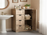 Washed gray MDF with melamine veneer, 56*30*80cm, 4 drawers, 1 door, bathroom vanity 66692170