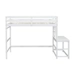 ZUN Twin Size High Loft Bed with Ladder landing Platform, Ladders, Guardrails,White W504119725