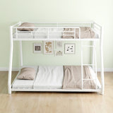Metal Bunk Bed Twin Over Full Size with Removable Stairs, Heavy Duty Sturdy Frame with 12" Under-Bed W1935P195937