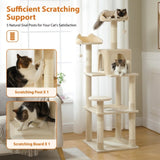 ZUN 63'' Multi-Level Cat Tree Cat Tower for Indoor Cats with Sisal-Covered Scratching Post, Cozy Cat 51846476