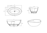 63" Freestanding Solid Surface Bathtub, Luxury Engineered Stone Resin Freestanding Soaking Bathtub W1573P175755