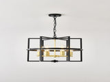 6-Light Metal Lantern Tiered Pendant Hanging Light Fixtures, Industrial Farmhouse Adjustable Height W5008P464267