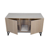 Modern Wooden Cat House with Scratching Mat - 24.45" x 21.46" x 25.98", 72.6 lbs W1412P271586