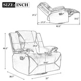360&deg Swivel and Rocking Home Theater Recliner Manual Recliner Chair with a LED Light Strip for WF323621AAE
