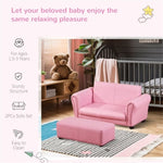 ZUN Kids Sofa Set with Footstool-Pink （Prohibited by WalMart） 93471348