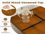 Modern Square Floating Coffee Table Okume Wood Veneer 4-Section Storage Walnut & Black 38653961