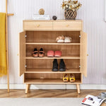 ZUN Modern minimalist storage cabinet, rattan shoe cabinet, bed top cabinet. Beautiful shape, suitable W1151P151510