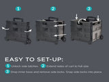 Collapsible Utility Cart, Plastic, Black, 16.5" x 14.5" x 15.75" 09253984