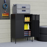 Metal Storage Cabinet,47" H Steel lockers, adjustable Shelves, 3 Tier side cabinets, shoe cabinets, T3421P357055