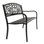 ZUN 50" Outdoor Welcome Backrest Cast Iron Bench 27571420