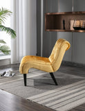 COOLMORE Modern Velvet Armless Accent Living Room Chair / Leisure Chair,Upholstered Fabric Button W39550127