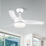 ZUN 42 inch indoor white ceiling fan with LED light W1367P146456