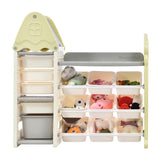 Kids Toy Organizer with 14 Bins, Multi-functional Nursery Organizer Kids Furniture Set Toy PP300104AAF