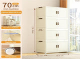 1 Tier Large Foldable Storage Cabinet with Wheels,Stackable Organizer Box for Kitchen Bathroom 25779455