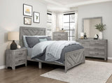 Contemporary Rustic Gray Finish Queen Size Panel Bed Wooden Bedroom Furniture 1pc, Bed in a Box B011P250482