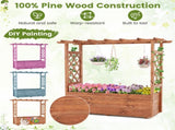 Natural Pine Wood Raised Garden Bed, 100% Solid Pine Construction & Hanging Roof Design 77341883