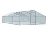20 x 10 ft Large Metal Chicken Coop, Walk-in Poultry Cage Chicken Hen Run House with Waterproof 65573596