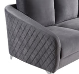 Sofia 77.5" Gray Velvet Modern Chic Sofa Couch B06178278