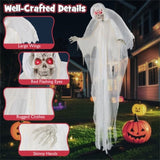 8.3 ft Halloween Standing Haunted Angel with Lighted Eyes and Automatic Wing Movement 38795094