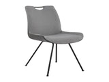 Coronado Contemporary Dining Chair in Gray Powder Coated Finish and Pewter Fabric - Set of 2 B2736P354269