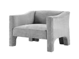 Modern Barrel Chair Accent Chair 29.9" Upholstered Armchair for Living Room and Bedroom, Grey N763P336531E