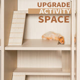 Guinea Pig Cages,4-Tier Hamster Cage Wood with Storage Cabinet, House for Rat Chinchilla, Openable W1850P168633