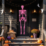 5.5 FT Pink Halloween Skeleton Decor - No Assembly Needed, Integrated Hanging Rope, Playful-Spooky 65148818