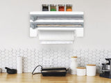 Magnetic Plastic Wrap Dispenser with Cutter - Refillable Aluminum Tin Foil and Plastic Wrap 09447202
