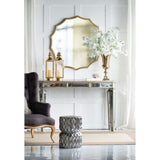 D40" Round Sunburst Wall Mirror with Gold Finish, Wall Decor Mirror for Entryway Bedroom Living Room W2078135184