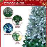 ZUN 7.5 FT Gradient Design Pre-lit Artificial Christmas Tree, Hinged Xmas Pine Tree with 1200 Branch 36196437