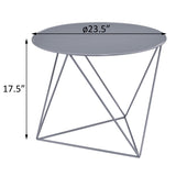 Grey Geometric Metal Base Accent Table B062P185685