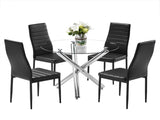 90*90*75cm Round Glass Dining Table Transparent Glass Table Leg Cross Design 73087134