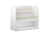 3-Tier Scalloped Bookshelf, Bookcase for Toddlers, Wooden Book Shelf Organizer Display Furniture for 76288871