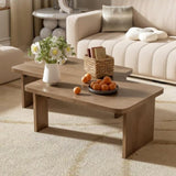 U-Can Modern Minimalist Coffee Table Set, Rectangle Coffee Table with Splicing Design, N724P232174D