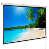 ZUN 92" 16:9 80" x 45" Viewing Area Motorized Projector Screen with Remote Control Matte White 38942833