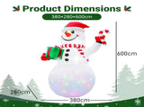 20FT Tall Christmas Inflatable Snowman Holding Gift Box and Candy Cane, 3 LED Lights & 1 Rotating 87840495