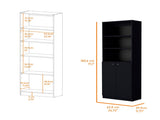 Black 2-Door Bookcase B062P175150