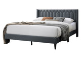 Modern Eye-Catching 1pc Queen Size Bed Charcoal Burlap Fabric Unique Diamond Design Headboard B011P238958