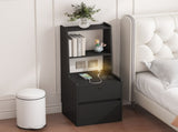 Nightstand with Charging Station, Smart Nightstand with Night Light, Modern Night Stand with 36008625