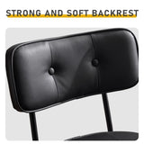 2 Pcs Black PU Swivel Bar Stools with Removable Backrest & Bentwood Back Panel, Metal Legs 45406372