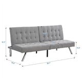 ZUN WOOD FRAME, STAINLESS LEG, FUTON, SOFA BED GREY W214109153